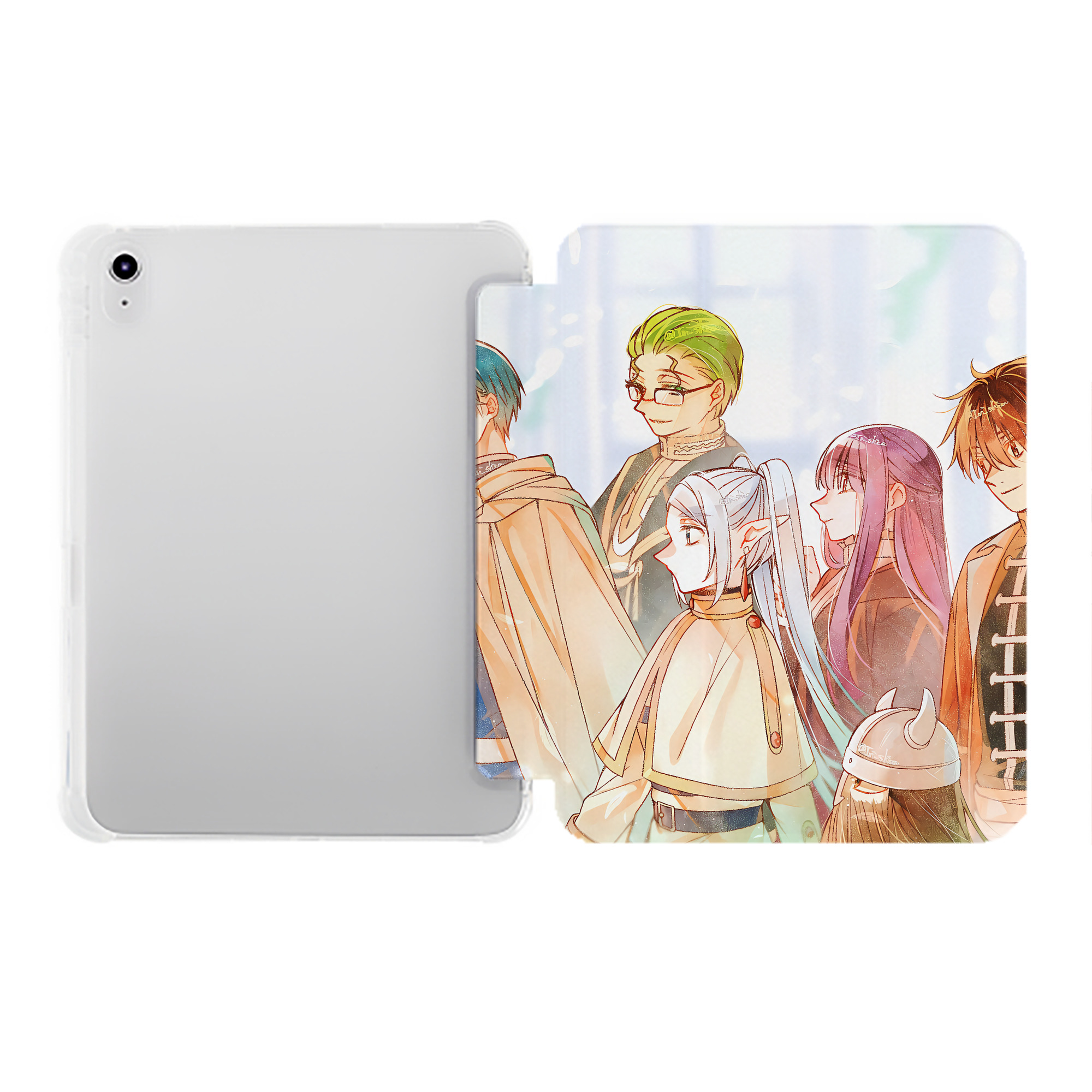 （画像用） 葬送のフリーレン Frieren IPad ケース ペン収納付き 三つ折りスタンド PUレザー×シリコン 対応機種9.5/10.5/10.9インチ
